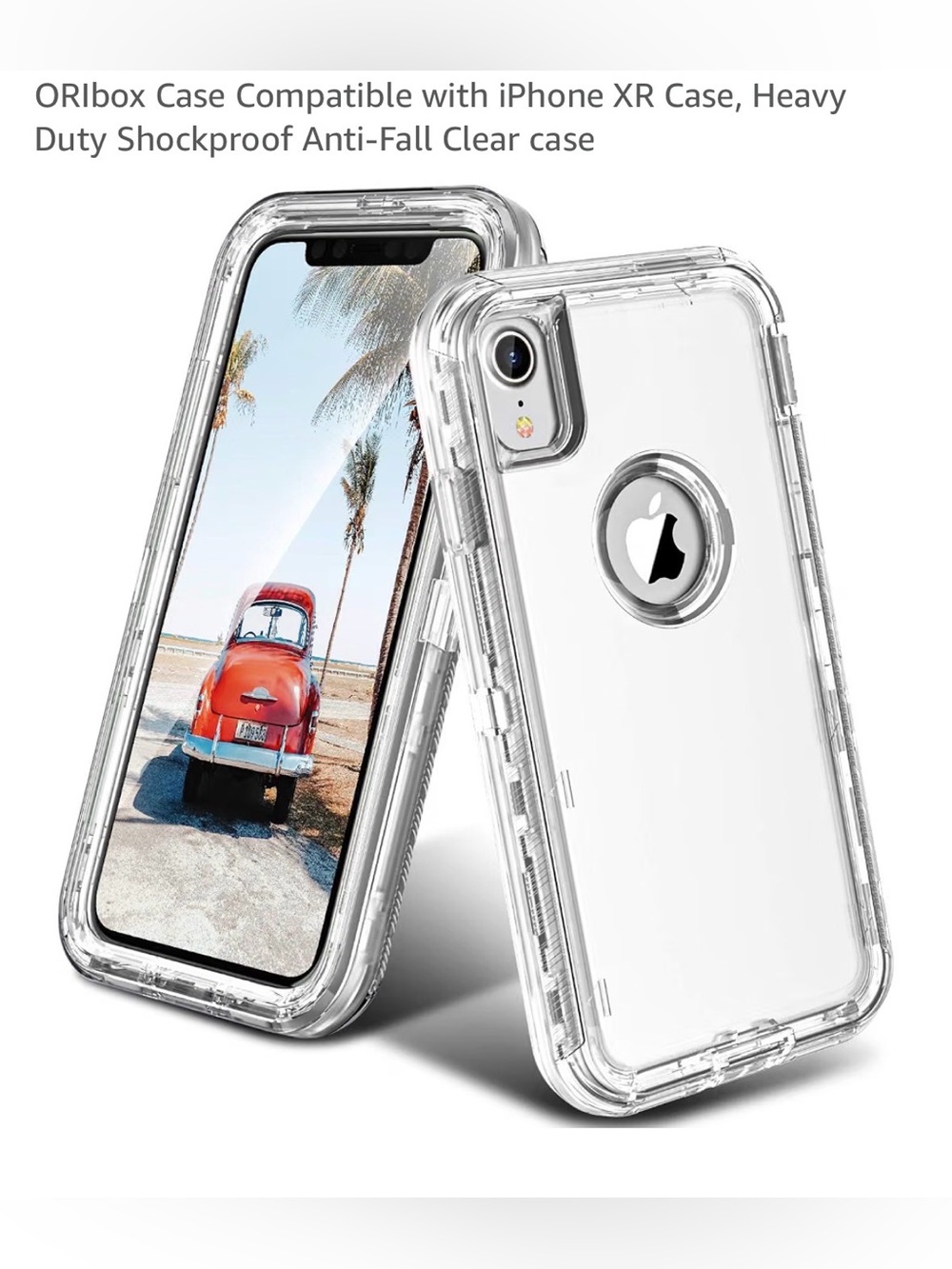📱Clear Shockproof Phone Case for iPhone XR 6.1 Transparent heavy duty anti fall